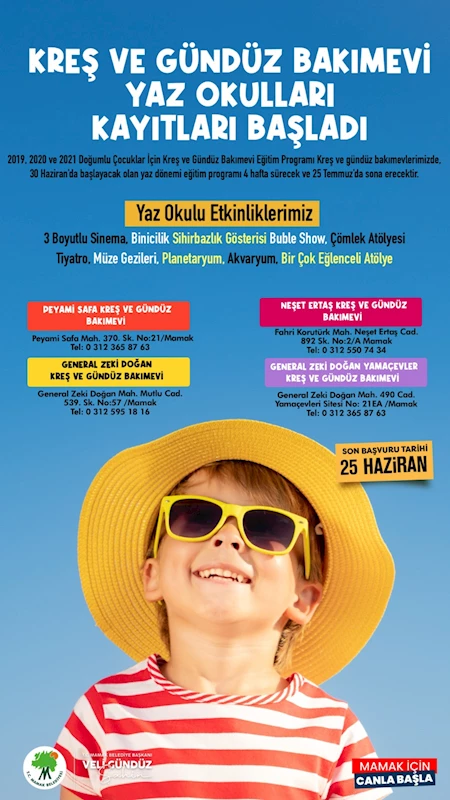 Mamak Belediyesinden Çocuklara Yaz Okulu Müjdesi